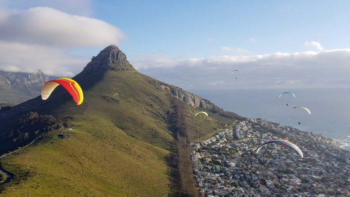 Paragliding over signal hill